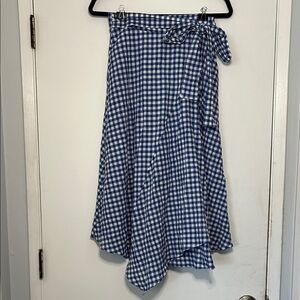 Anthropologie Maeve Blue and White Glenna Gingham Midi Skirt Size 2 NWT